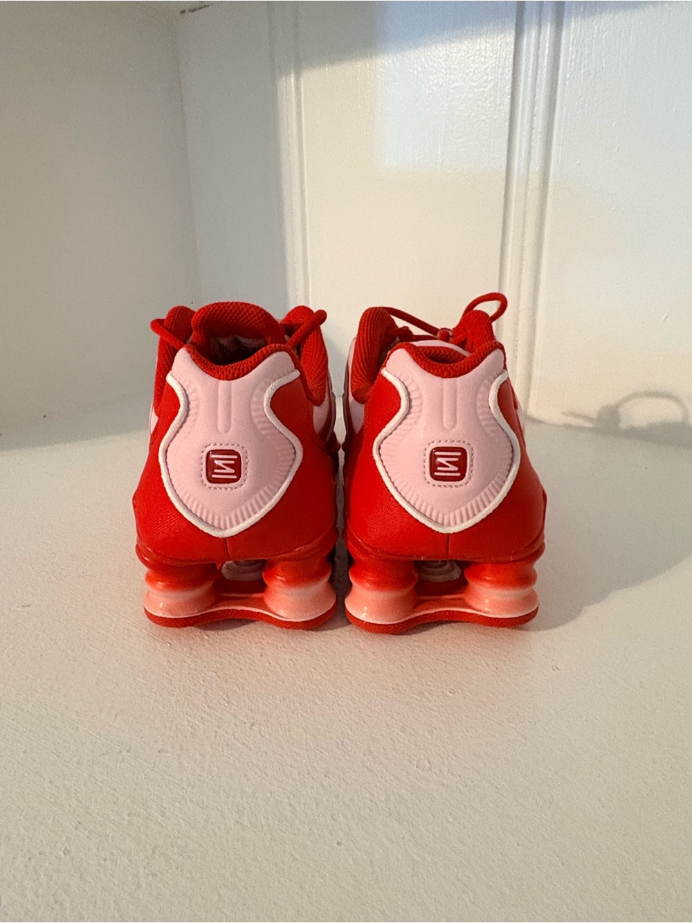 Nike Kids Red and White Shox Athletic Sneakers - Picture 4 of 5